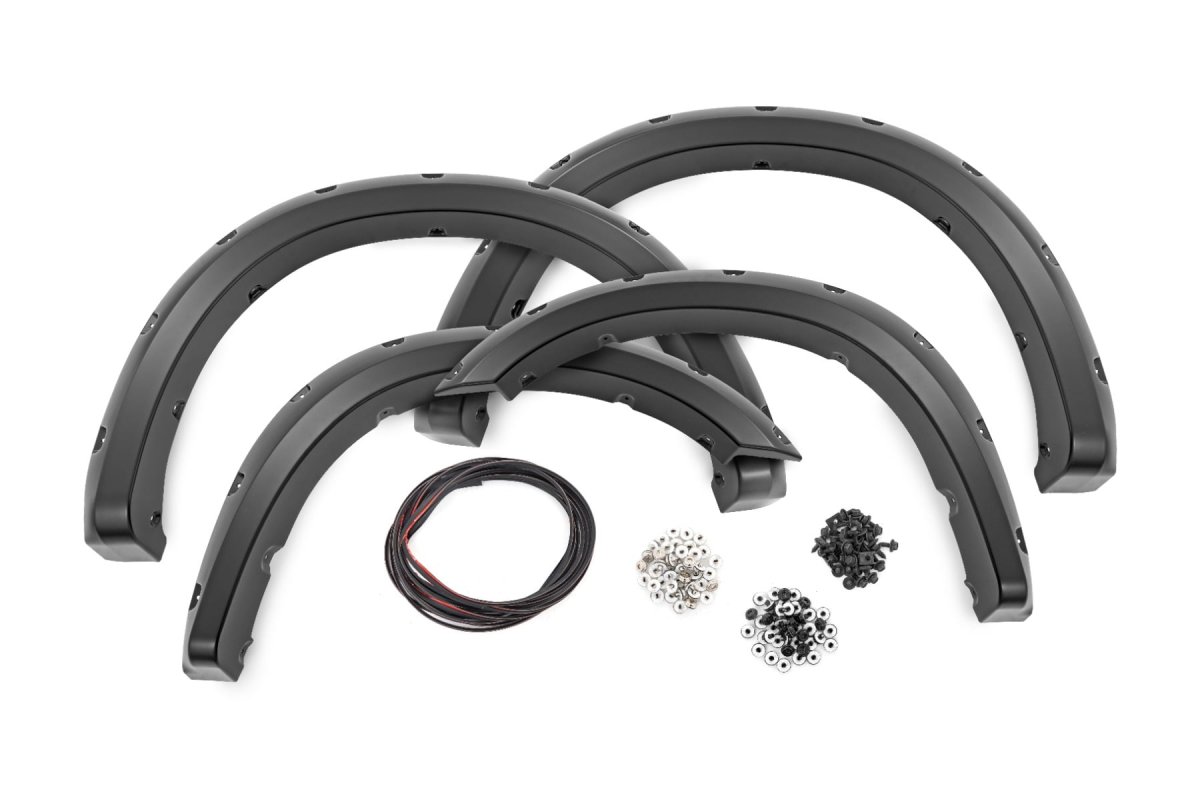 Ram 2500 Fender Flares - Rough Country - Pocket - Molten Red - '19-'26